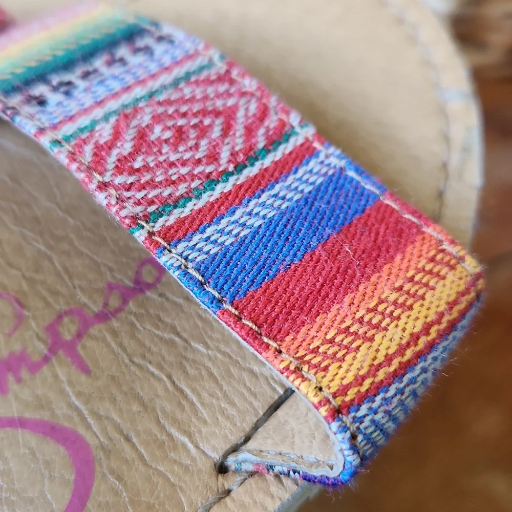 Aztec Tribal Woven Slides Sandals‎ sz 4